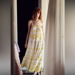 Greek Archaic Kori Rhombus‎ Embroidered Cotton Sun Dress Size Medium